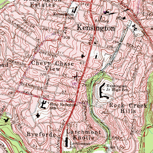 Topographic Map of Christ Episcopal Church, MD