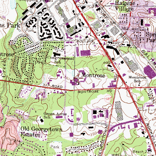 Topographic Map of Hebrew Home of Washington, MD