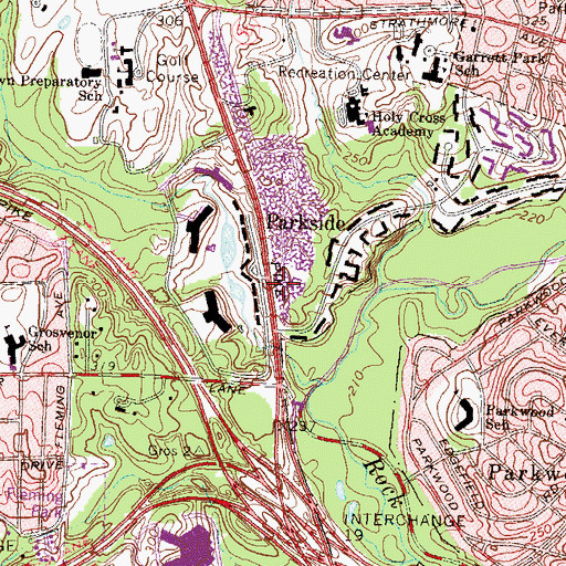 Topographic Map of Grosvenor-Strathmore Metro Station, MD