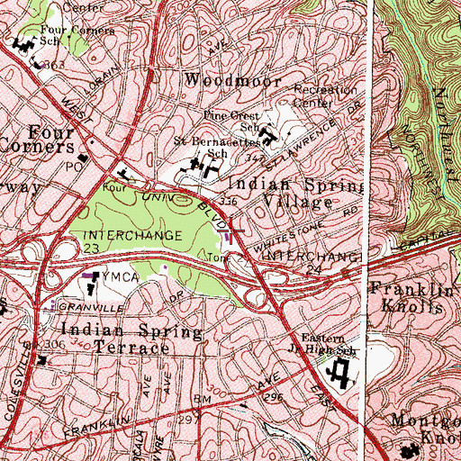 Topographic Map of Silver Spring Volunteer Fire Department Station 16, MD