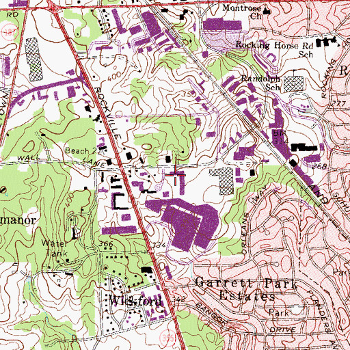 Topographic Map of White Flint Industrial Park, MD