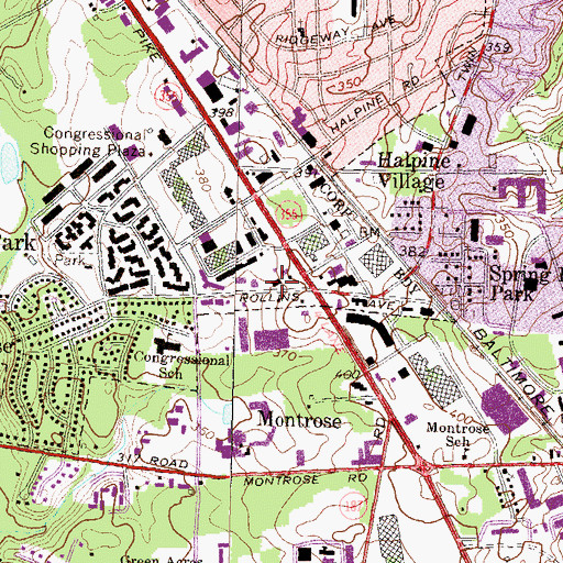 Topographic Map of Rockville Volunteer Fire Department Station 23, MD