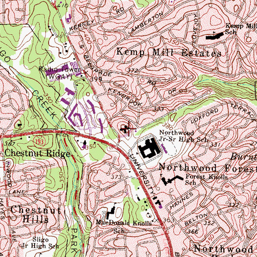 Topographic Map of University Nursing Home, MD