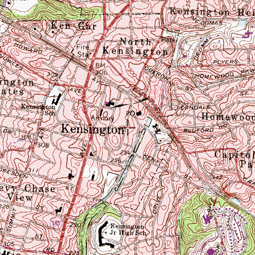 Topographic Map of Noyes Library, MD