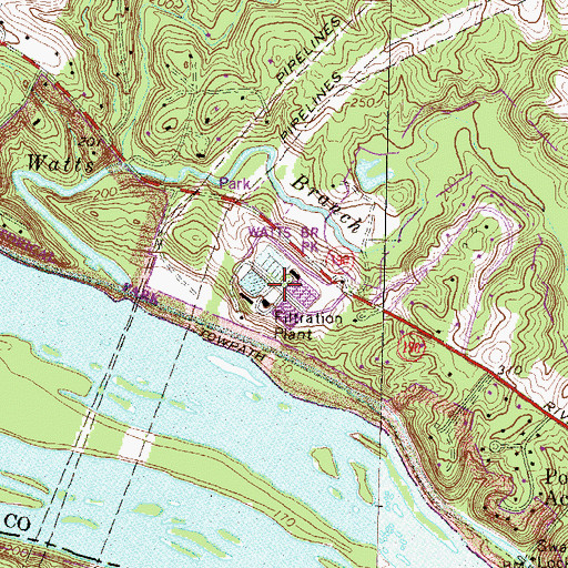 Topographic Map of WSSC Filtration Plant, MD