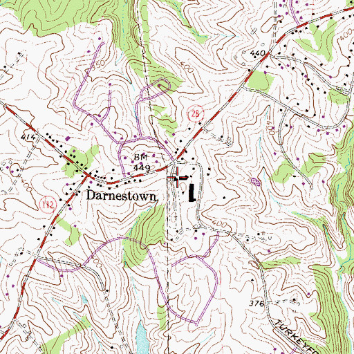 Topographic Map of Darnestown United Presbyterian Church, MD