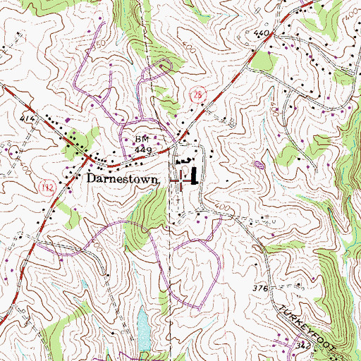 Topographic Map of Darnestown Presbyterian Church Cemetery, MD