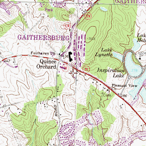 Topographic Map of Rockville Volunteer Fire Department Station 31, MD