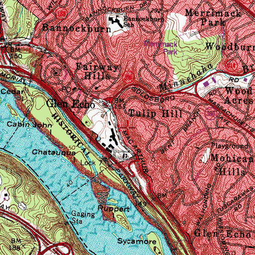 Topographic Map of Park Police Police Station, MD