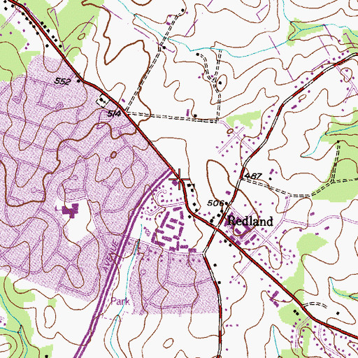 Topographic Map of Gaithersburg - Washington Grove Volunteer Fire Department Station 28, MD