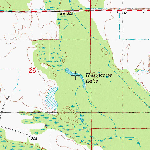 Topographic Map of Hurricane Lake, AR