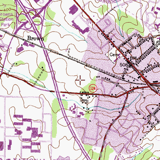 Topographic Map of Avenel Business Industrial Park, MD