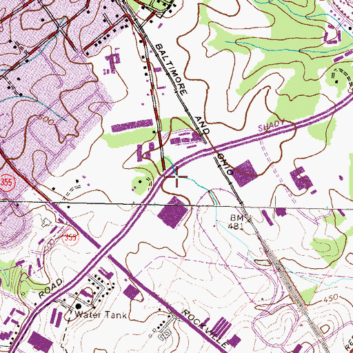 Topographic Map of Shady Grove Industrial Park, MD