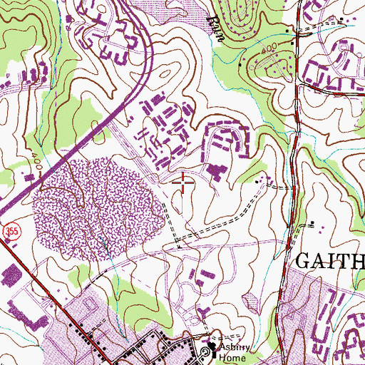 Topographic Map of Montgomery Village Off-Price Shopping Center, MD