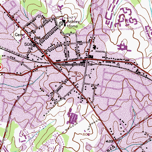 Topographic Map of Gaithersburg Police Department, MD