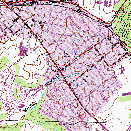 Topographic Map of State Barracks North Police Station, MD