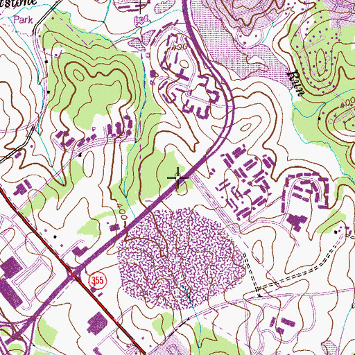 Topographic Map of Gaithersburg Regional Library, MD