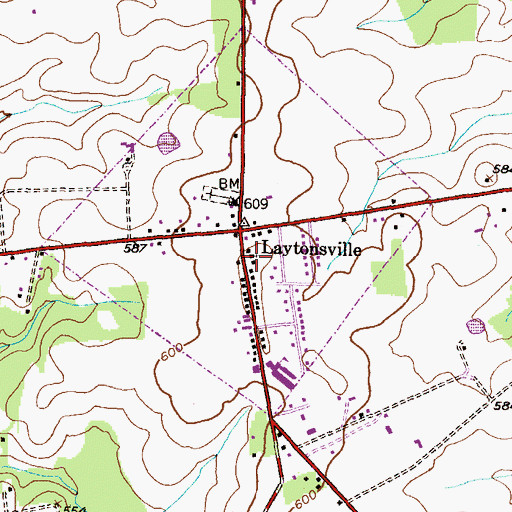Topographic Map of Saint Bartholomews Episcopal Church, MD