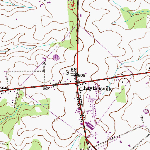 Topographic Map of Saint Paul United Methodist Church, MD