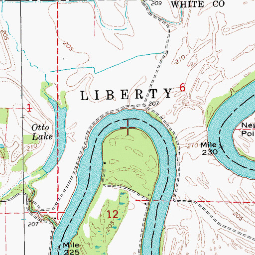 Topographic Map of Petit Glaise Bar, AR