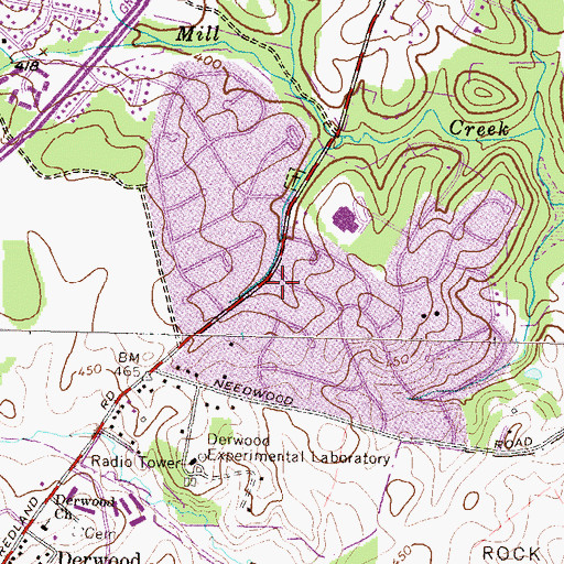 Topographic Map of Derwood Alliance Church, MD