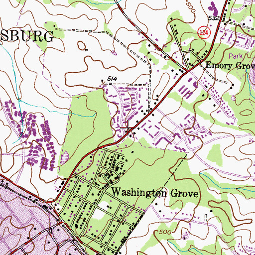 Topographic Map of Gaithersburg Church of God, MD