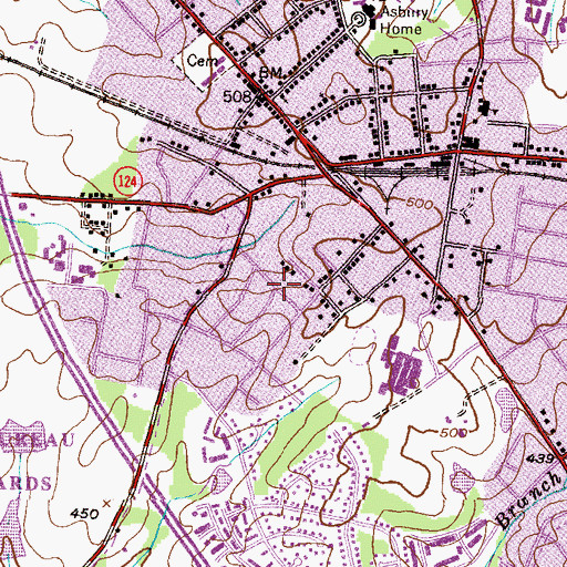 Topographic Map of Gaithersburg Mennonite Church, MD