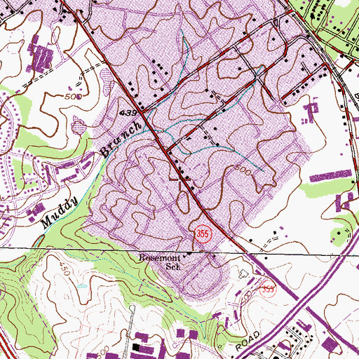 Topographic Map of Gaithersburg Presbyterian Church, MD