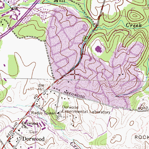 Topographic Map of Iglesia Alianza Derwood Church, MD