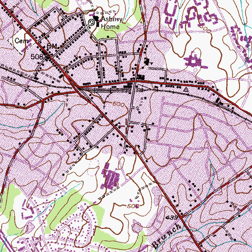 Topographic Map of Saint Martins Catholic Church, MD