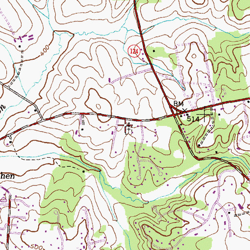 Topographic Map of Goshen Mennonite Church, MD