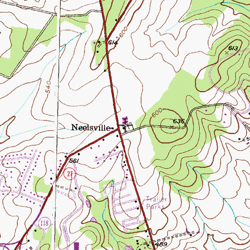 Topographic Map of Neelsville Presbyterian Church, MD