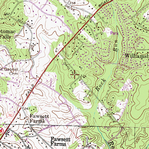 Topographic Map of Manor Montessori School, MD