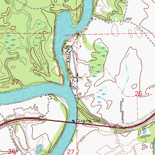 Topographic Map of Taylor Bay Beach, AR