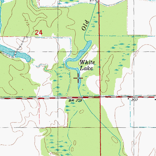Topographic Map of White Lake, AR
