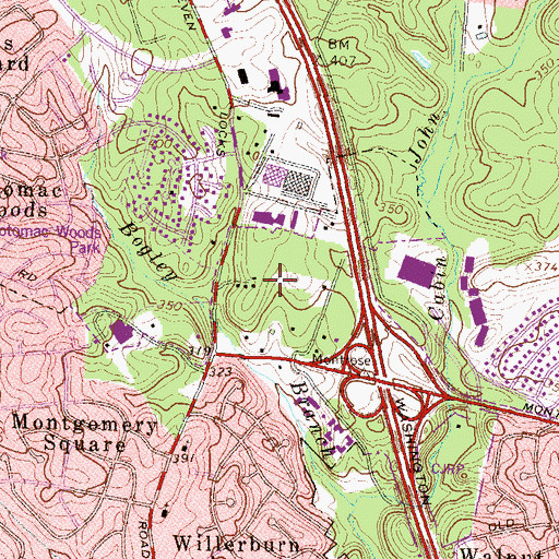 Topographic Map of Fortune Parc Industrial Park, MD