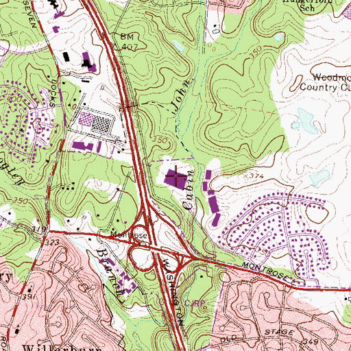 Topographic Map of Montrose Office Center, MD
