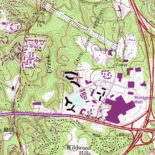 Topographic Map of Rock Spring Industrial Park, MD