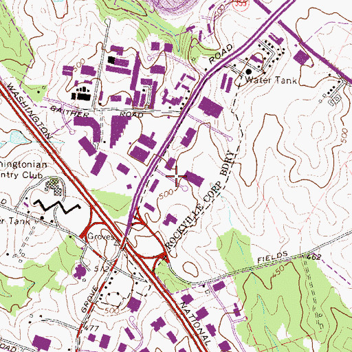 Topographic Map of Danac Technical Industrial Park, MD
