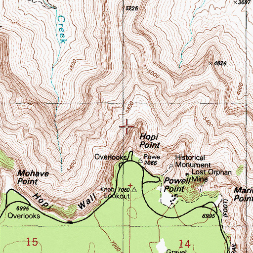 Topographic Map of Hopi Point, AZ