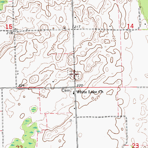 Topographic Map of White Lake Cemetery, AR