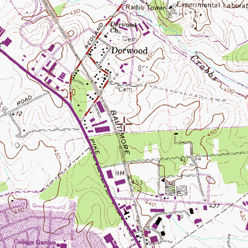 Topographic Map of Franklin Office Industrial Park, MD