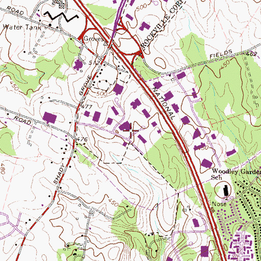 Topographic Map of Research West Industrial Park, MD