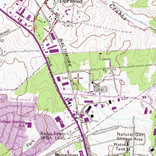 Topographic Map of Metro Park North Industrial Park, MD