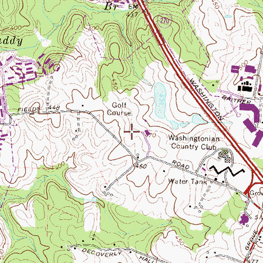 Topographic Map of Washington Center, MD