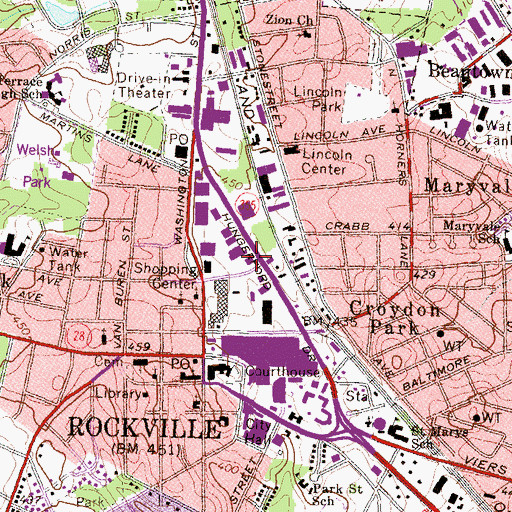 Topographic Map of Rockville Volunteer Fire Department Station 3, MD