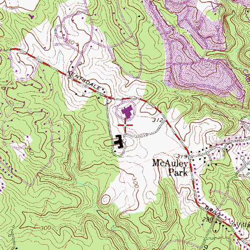 Topographic Map of United States Postal Training Facility, MD