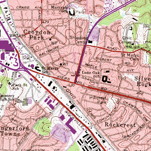 Topographic Map of Rockville Free Methodist Church, MD