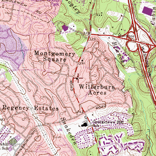 Topographic Map of Congressional Heights Baptist Church, MD