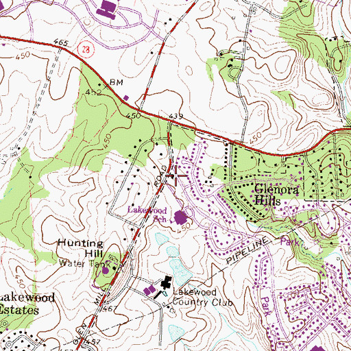 Topographic Map of Assembly of God Church, MD